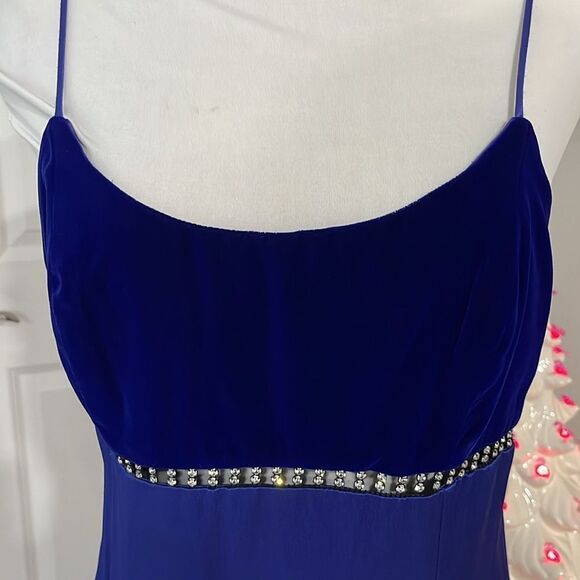 Morgan & Co by Linda Bernell Velvet and Satin Gown Crystal Details SZ 11/12 VTG - Picture 3 of 12